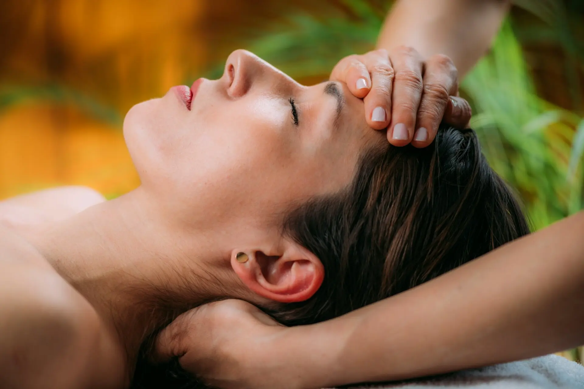 Craniosacral therapist at work