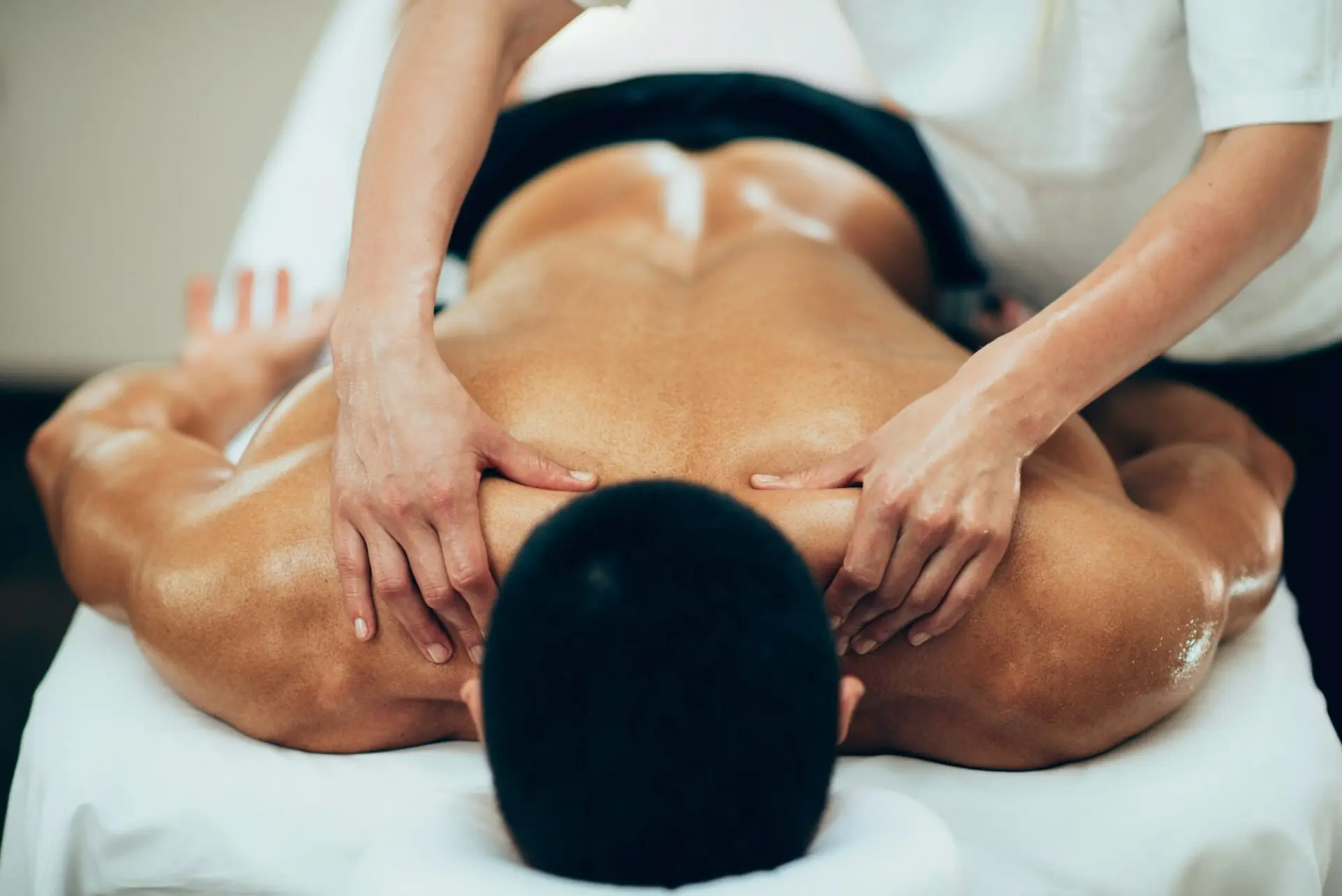 Sports massage therapy session